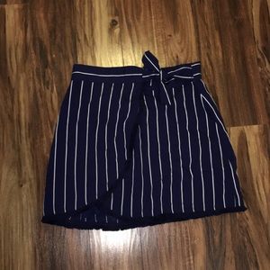 Navy and white mini skirt